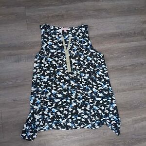 Juicy Couture Black and Blue Sleeveless Blouse